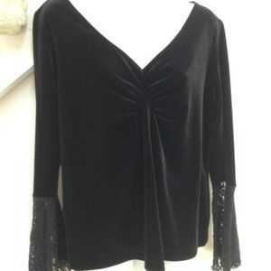 NAN BLOUSE, Size 2X Color: Black, 90% Polyester, 10% Spandex